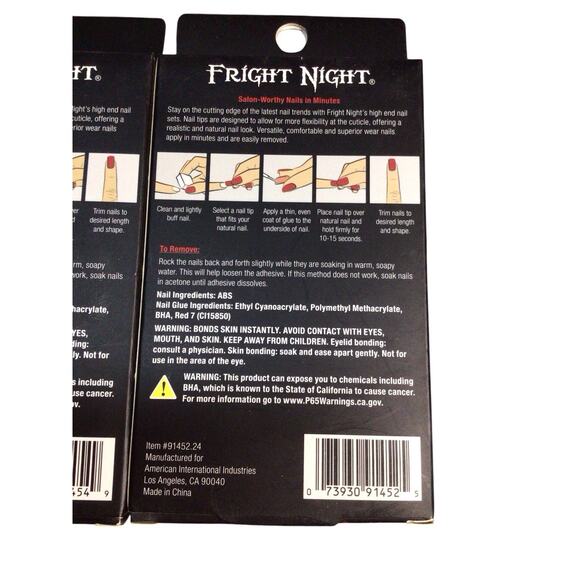 Fright Night By Ardell Halloween Vamp Nails Lot Of 3 Blood Red Vixen Black Widow - Picture 4 of 5